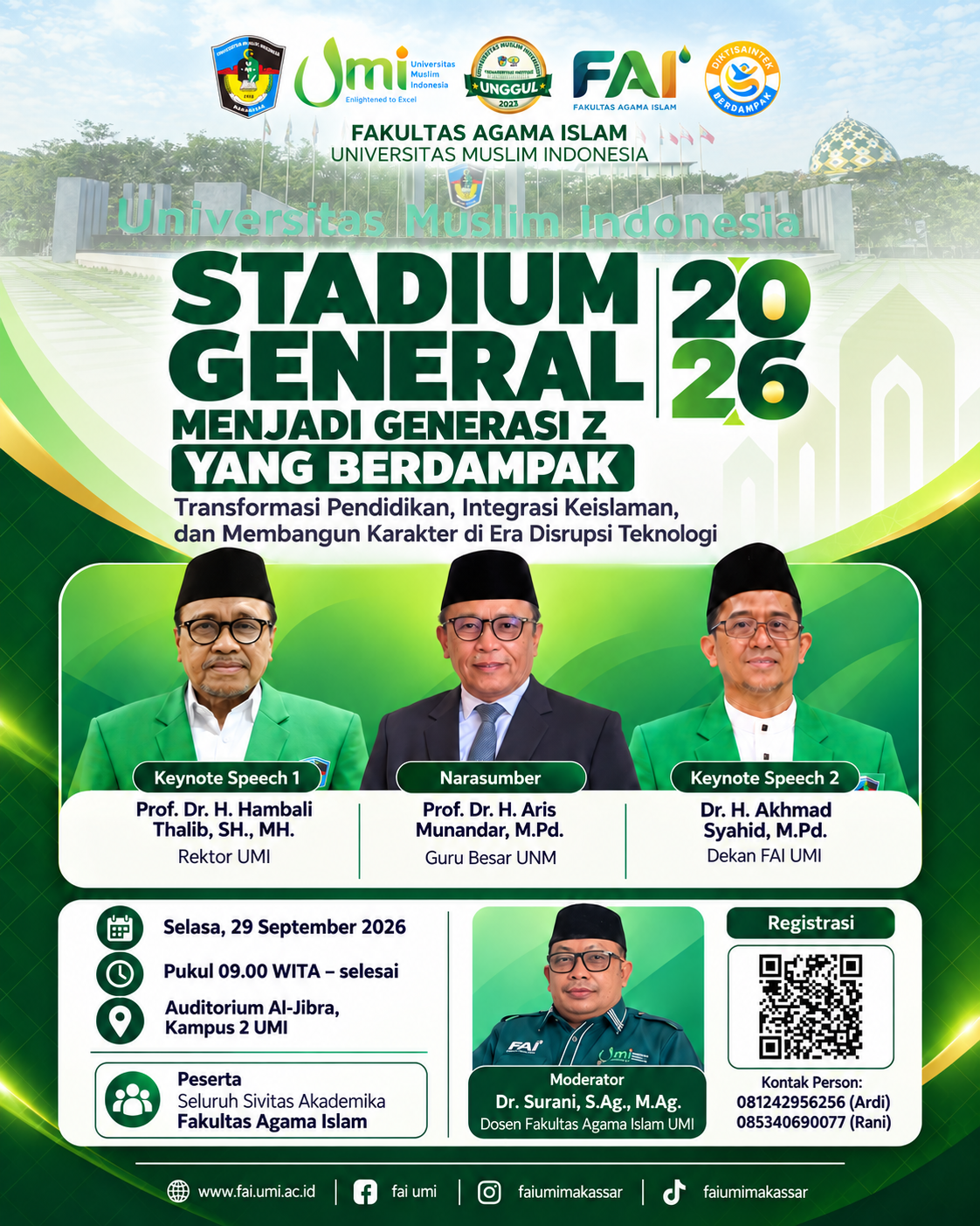 Banner Stadium General FAI UMI 2026 "Menjadi Generasi Z yang Berdampak”